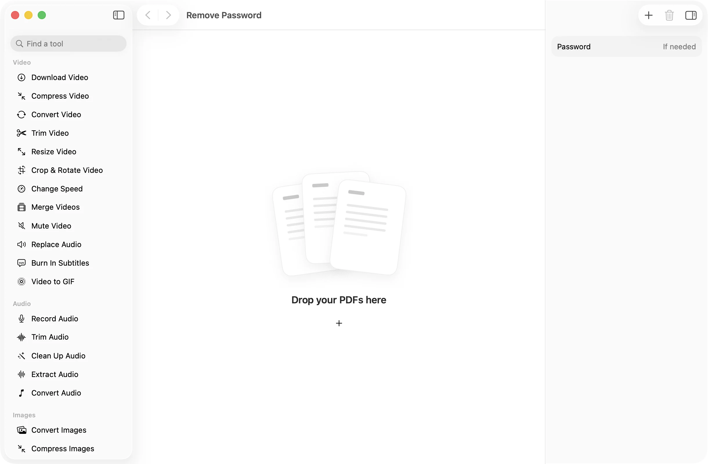 Remove Password open in OneMacApp, with its settings in the inspector.